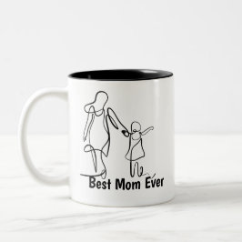 Taza Bicolor Custom Best Mom Ever Two-Tone Mug, 15 oz