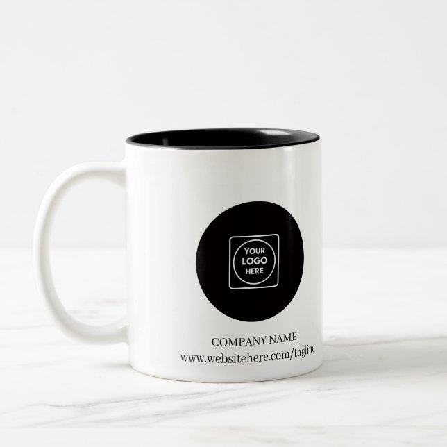 Taza Bicolor Custom Business Logo Website Two Tone Mug (Izquierda)