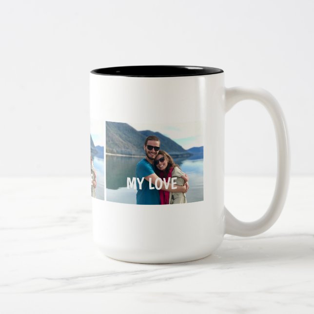 Taza Bicolor Custom Couple Photo Mug – Love Gift (Derecha)