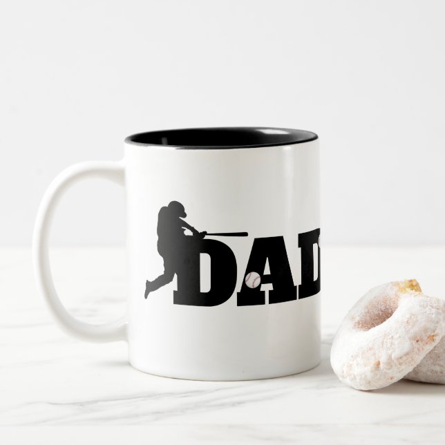 Taza Bicolor Custom Dad Baseball  (Con donut)