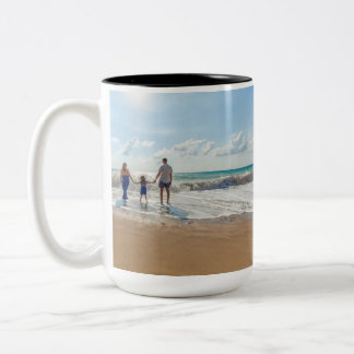 Taza Bicolor Custom Family Photo Personalized