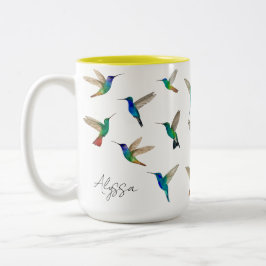 Taza Bicolor Custom hummingbirds