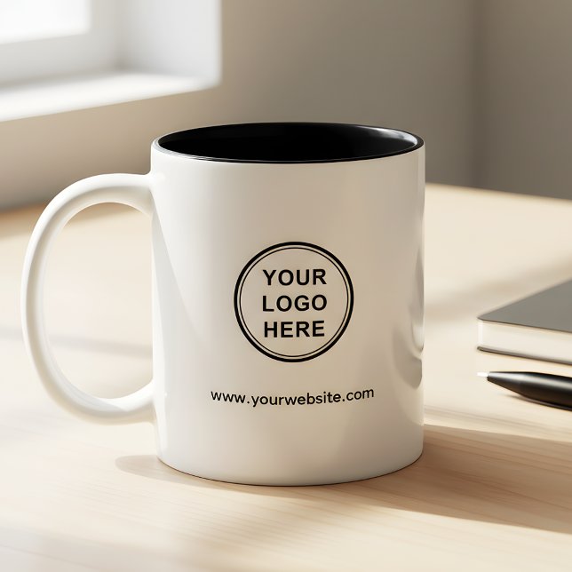 Taza Bicolor Custom Logo and Website Modern Promotional (Subido por el creador)
