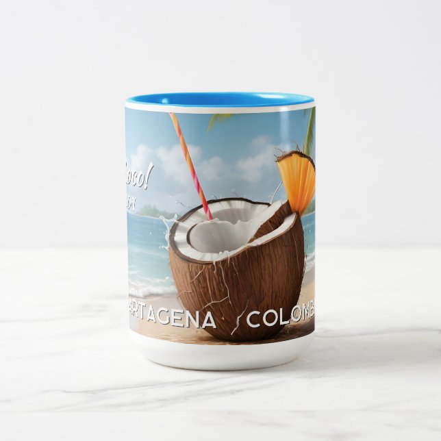 Taza Bicolor Custom Name & Location Coco Loco (Centro)