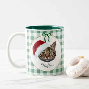 Taza Bicolor Custom Pet Photo Cat Mom