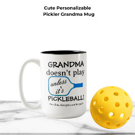Taza Bicolor Custom Pickleball Grandma Funny Modern Typography