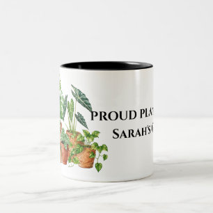 Taza Bicolor Custom Proud Plant Mom Coffee Mug
