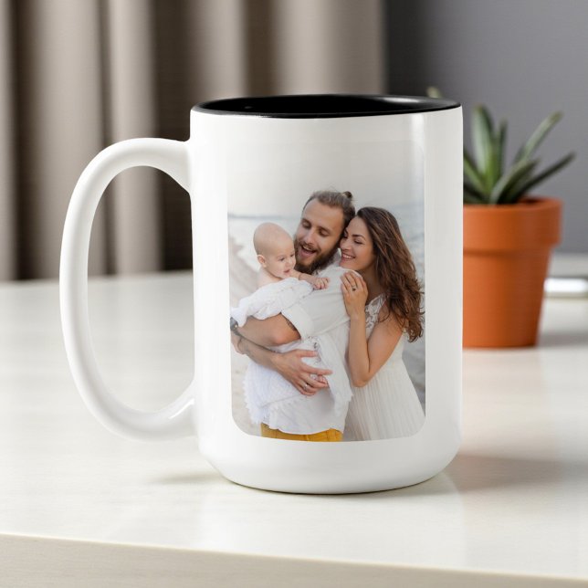 Taza Bicolor Custom Rounded Corners Photo Family  (Subido por el creador)