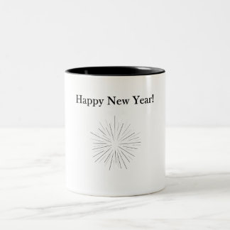 Taza Bicolor Customizable Happy New Year Mug