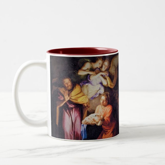 Taza Bicolor Customizable Nativity Prayer Mug (Subido por el creador)