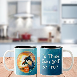 Taza Bicolor CustomSobriety Milestone Gift - Delphin Sunset