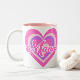 Taza Bicolor Custon Retro Heart Mama