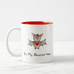 Taza Bicolor Cuta Cuarentena San Valentín Pandemia Watercolor B