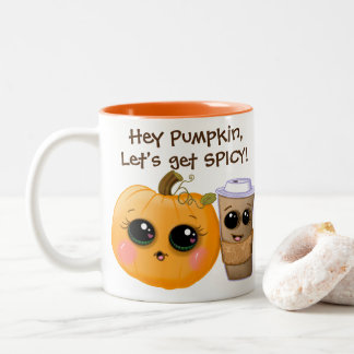 Taza Bicolor Cuta especia de calabaza "Vamos a picar" tazón de 