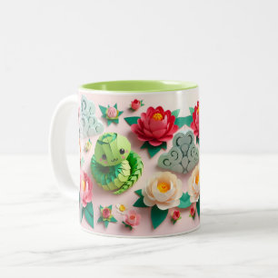 Taza Bicolor Cute Año Nuevo Chino Serpiente 2025 2TM