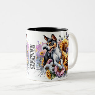 Taza Bicolor Cute Australian Basenji Dog Wrap