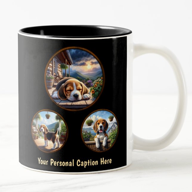 Taza Bicolor Cute Beagle Puppy (Subido por el creador)