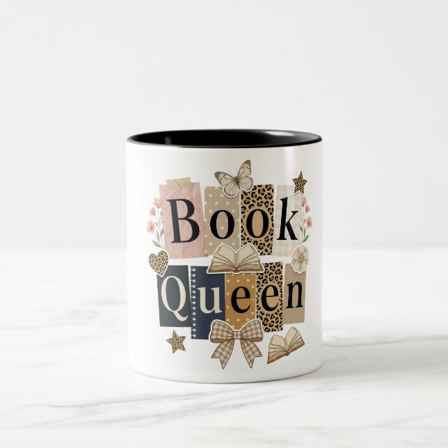 Taza Bicolor Cute Book Queen (Centro)