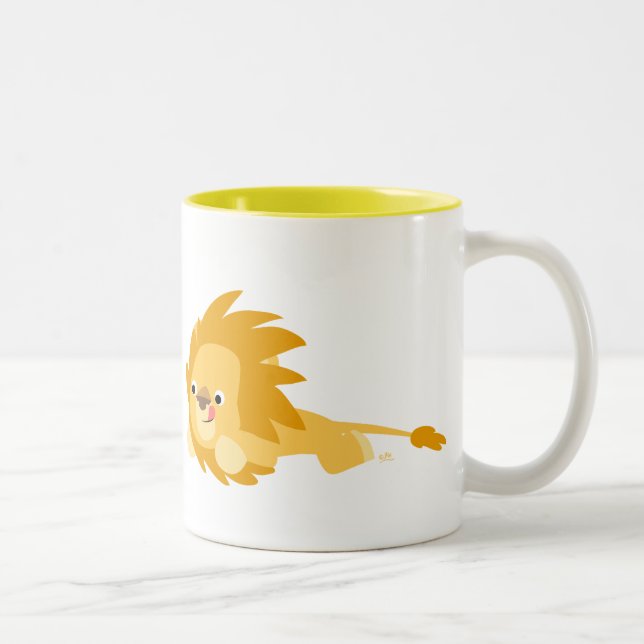 Taza Bicolor Cute Bouncy Personalizado Lion Mug (Derecha)
