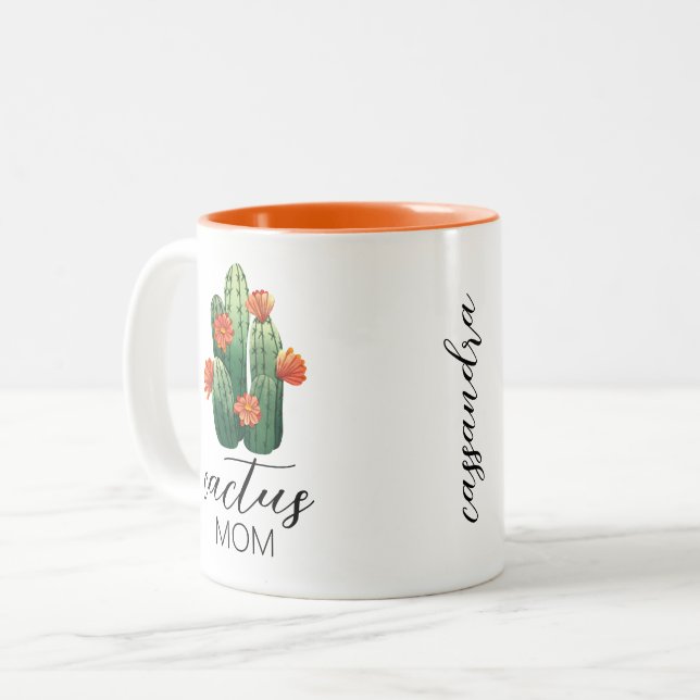 Taza Bicolor Cute Cactus Mom Plant Lover (Anverso izquierdo)