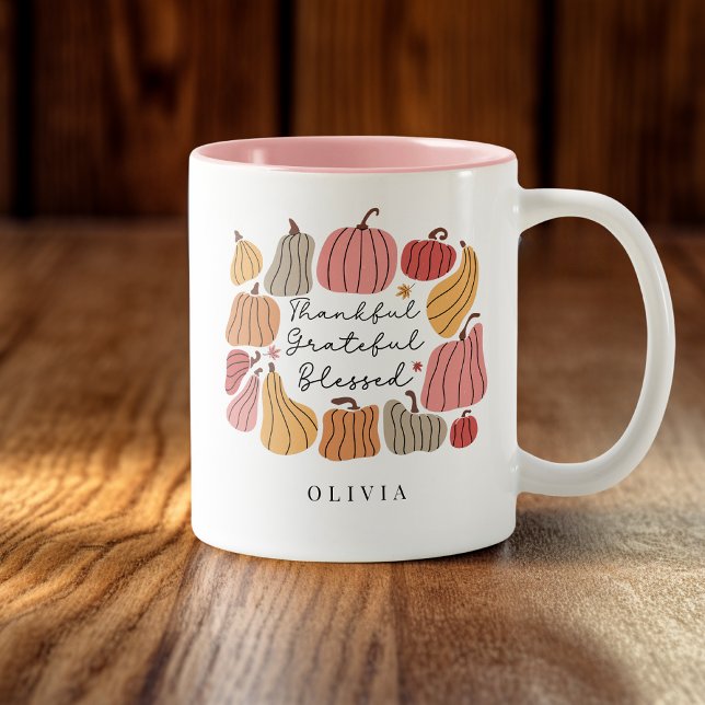 Taza Bicolor Cute Calabaza otoño otoño personalizado (Subido por el creador)