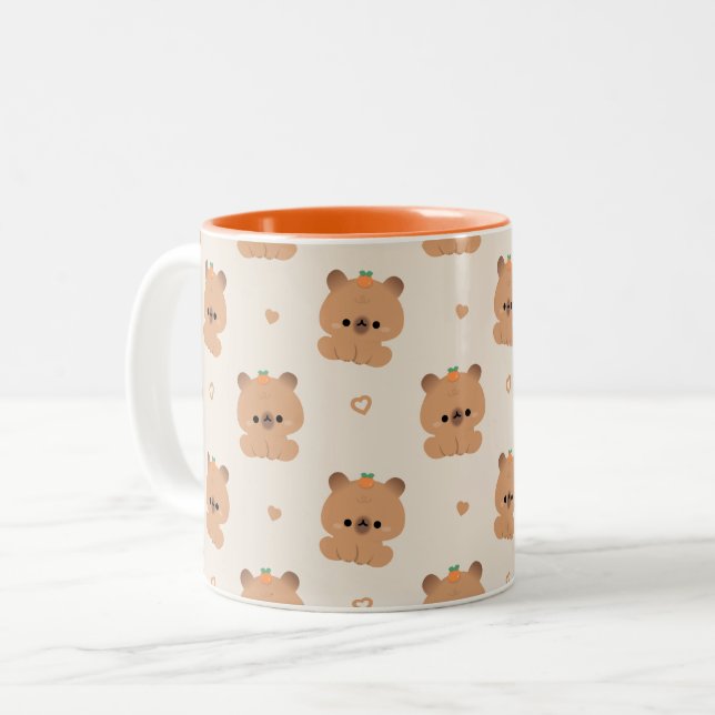 Taza Bicolor Cute Capybara (Anverso izquierdo)
