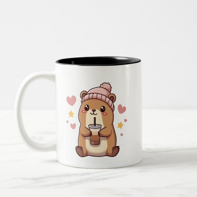 Taza Bicolor Cute Capybara Mug (Izquierda)