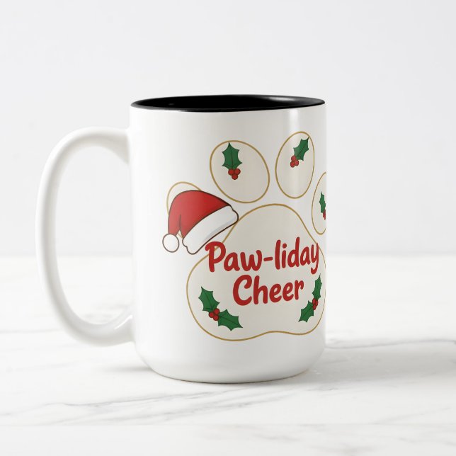 Taza Bicolor Cute Christmas Pet Paw (Izquierda)