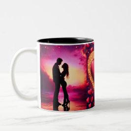 Taza Bicolor Cute Couple Mug