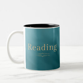 Taza Bicolor Cute Dog Reading Mug Gift for Readers - Two Tone