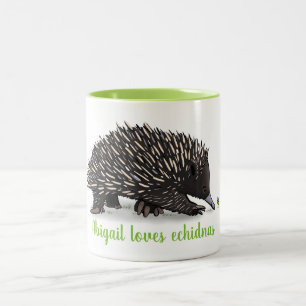 Taza Bicolor Cute echidna con personalizado de fallos