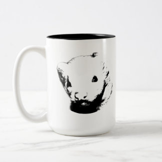 Taza Bicolor Cute Ferret Picture