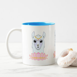 Taza Bicolor Cute Flor de Loto & Llama