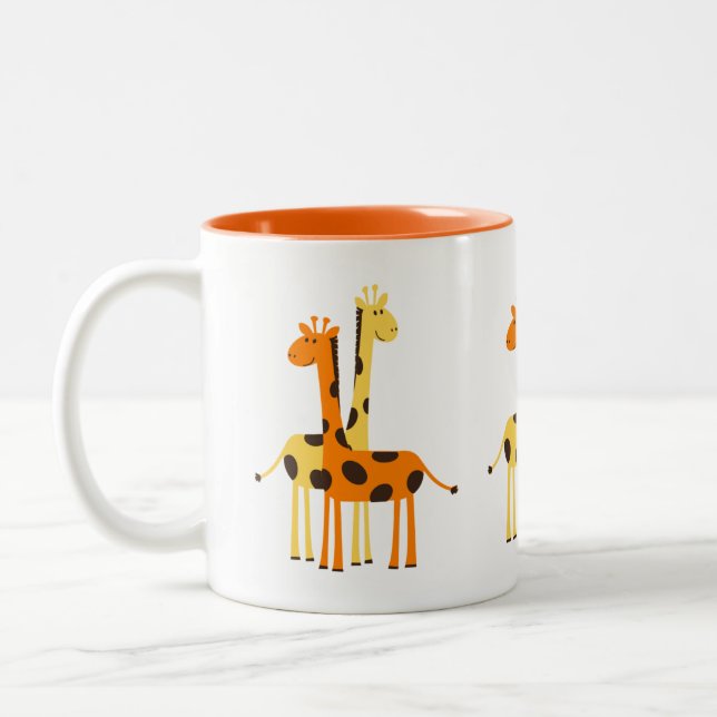 Taza Bicolor Cute Funny Giraffe Pair (Izquierda)