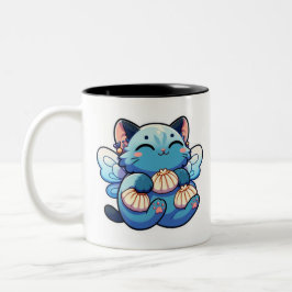 Taza Bicolor Cute gato de hada con bolas