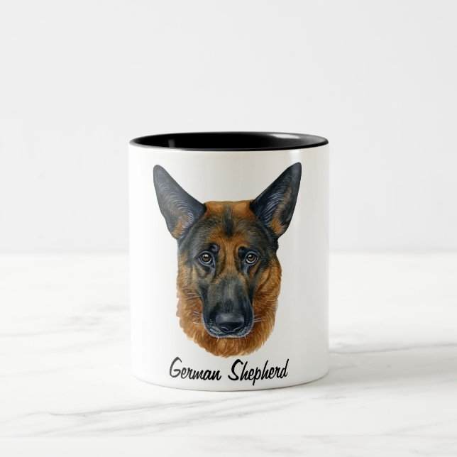 Taza Bicolor Cute German Shepherd Mug (Centro)