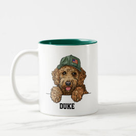Taza Bicolor Cute Goldendoodle Patriot