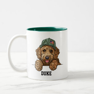 Taza Bicolor Cute Goldendoodle Patriot