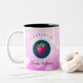 Taza Bicolor Cute Gracias y bendita fresa agrega tu nombre