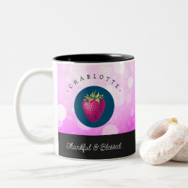 Taza Bicolor Cute Gracias y bendita fresa agrega tu nombre