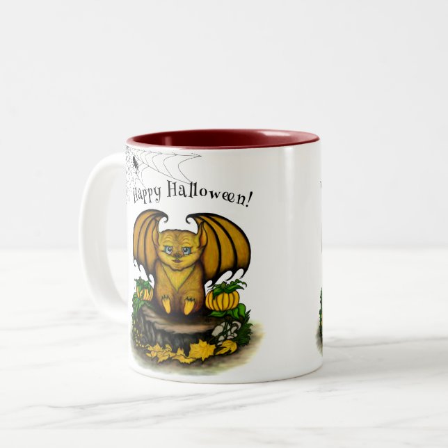 Taza Bicolor Cute Halloween Bat (Anverso izquierdo)