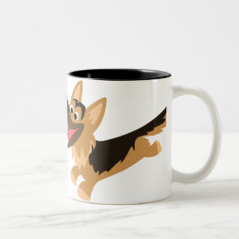 Taza Bicolor Cute Happy Personalizado German Shepherd Mug