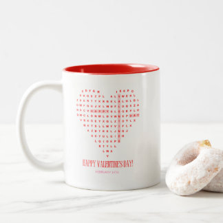 Taza Bicolor Cute Happy Valentines Day Coffee Mug