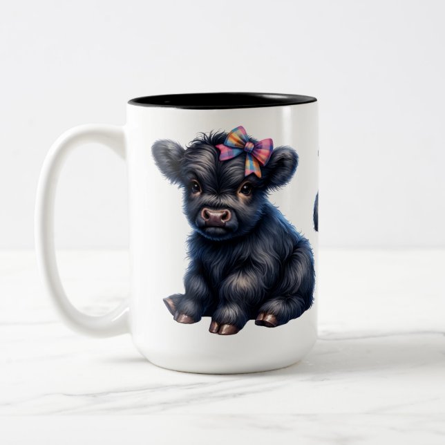 Taza Bicolor Cute Highland Cow (Izquierda)
