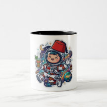 Cute Kawaii Astronauta Marroquí Sticker de Té de M
