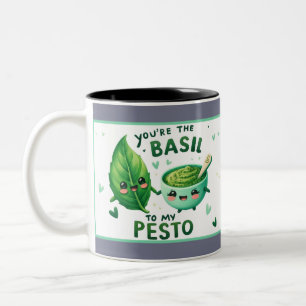 Taza Bicolor Cute Kawaii Basil y Pesto