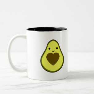 Taza Bicolor Cute Kawaii Happy Love Aguacate