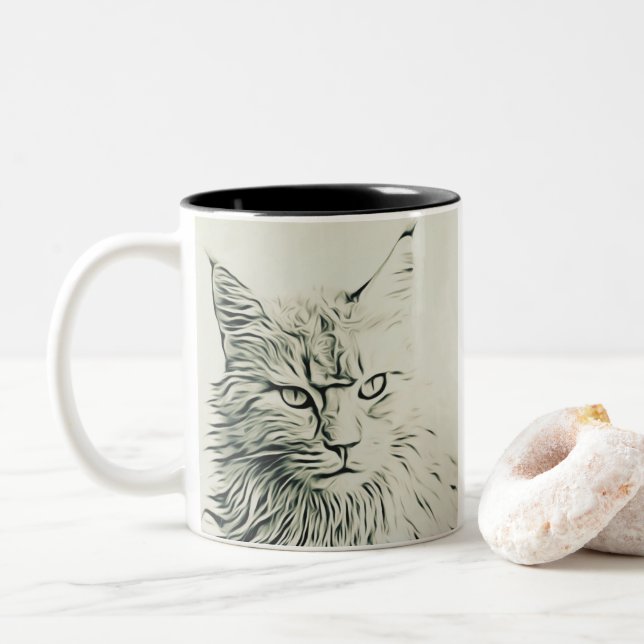 Taza Bicolor Cute Kitty (Con donut)