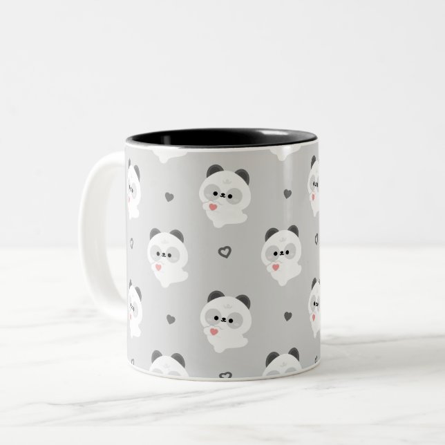 Taza Bicolor Cute Love Panda (Anverso izquierdo)