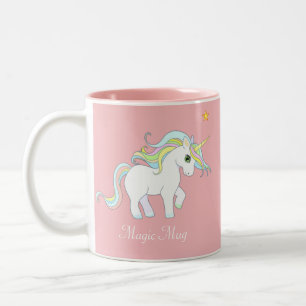 Taza Bicolor Cute magia Unicornio y estrella en rosa